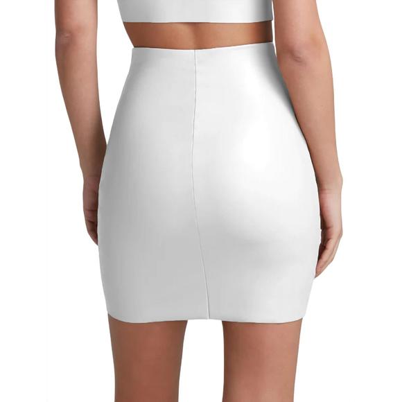 NEW COMMANDO faux leather mini-skort in white Shorts